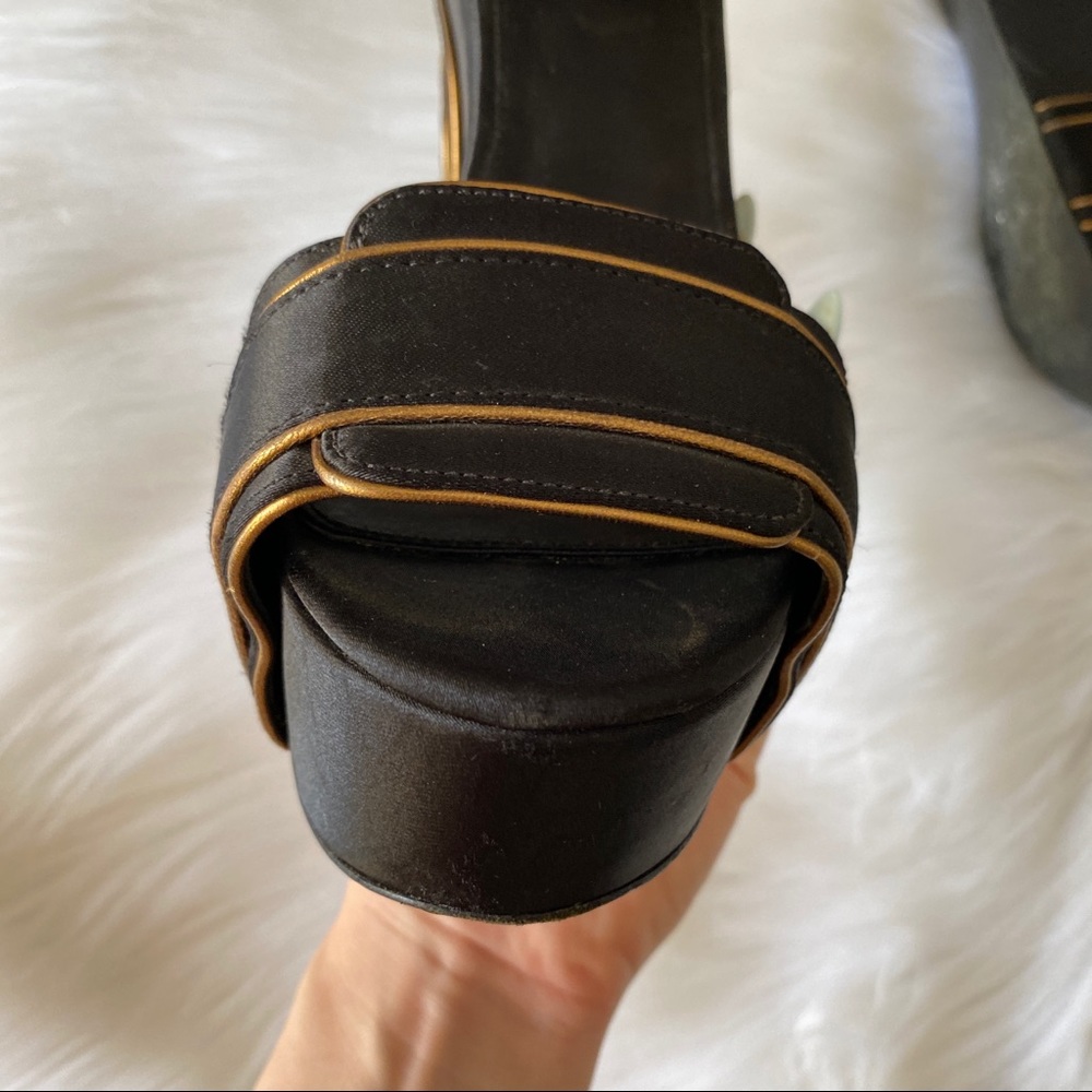 Tory Burch women satin wedges with golden elements - Picture 8 of 16
